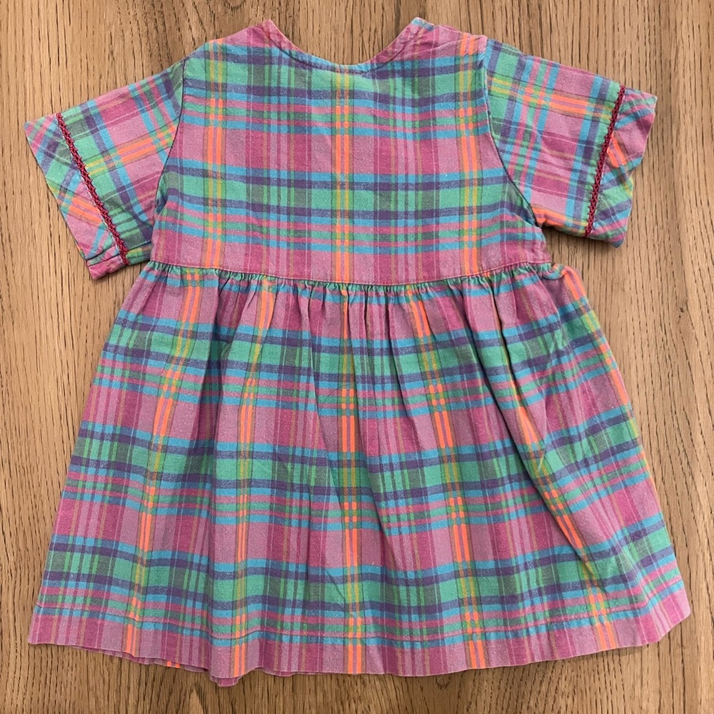 Vintage Hanna Andersson: Plaid Cotton Dress & Bloomers Set: Size 80cm 18-24m - Picture 5 of 11